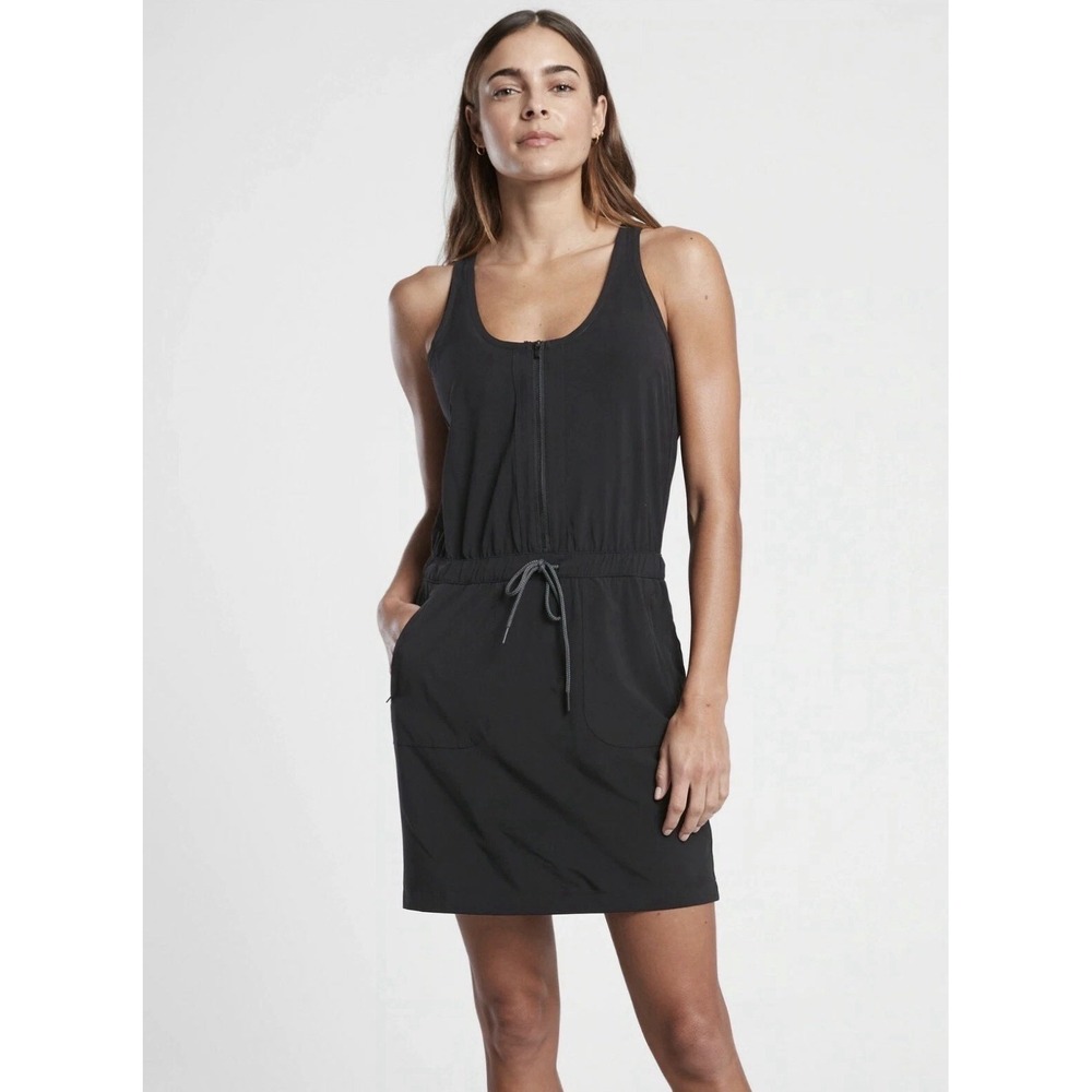 Athleta Women's Black Sleeveless Expedition Skort Dress Zip Front Size‎ 8 $98